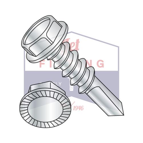 5/16-12X1 1/2  A/F.428-.437 HEAD HGT.208-.229 UNSLOT HEXWASH SERRATE #4POINT F/TSELF DRILL ZINC
