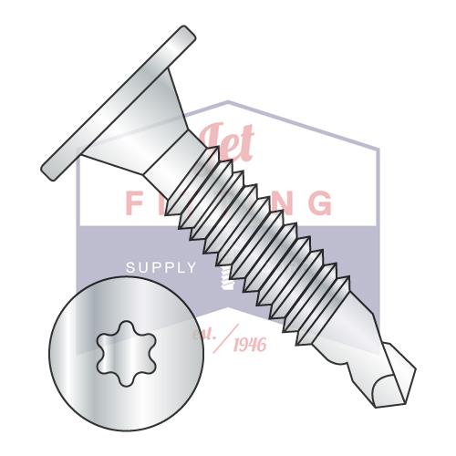 Tornillo autorroscante de cabeza de oblea de 6 lóbulos, 10-24 x 2, rosca de tornillo para máquina, rosca F/T, galvanizado al horno