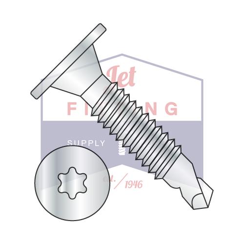 Tornillo autoperforante de cabeza de oblea de 6 lóbulos, 10-16 x 2, rosca interior, galvanizado