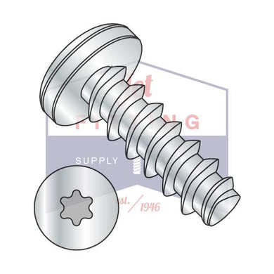 6-19X5/8 6 Lobe Pan Plastite Alternative 48-2 Fully Threaded Zinc Bake And Wax