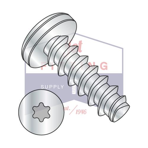 1/4-10X1 1/2 6 Lobe Pan Plastite Alternative 48-2 Fully Threaded Zinc Bake And Wax