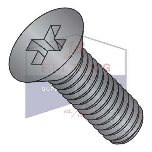 M4-0.7X10 Din 965 Metric Phillips Flat Machine Scr Stainless Steel A2 (18-8) Black Oxide Oil