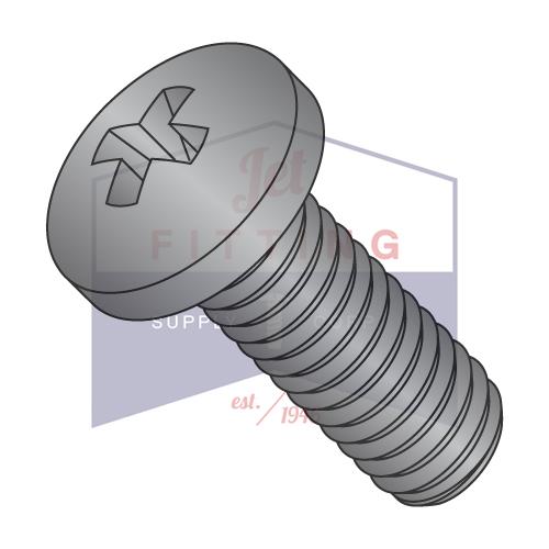 M2.5-0.45X6 Din 7985 A Metric Phillips Pan Machine Screw Stainless Steel A2 (18-8) Black Oxide