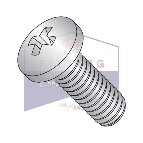 M3-0.5X4 Din 7985 A & ISO 7045 Metric Phillips Pan Machine Screw Full Thread Stainless Steel A2 (18-8)