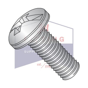 6-32X5/8  Combination Pan Head Machine Screw Fully Threaded 18-8 Stainless Steel