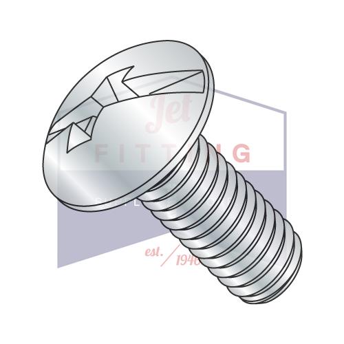 6-32X2  Combination (Phil/Slot) Full Contour Truss Head Machine Screw Full Thread Zinc
