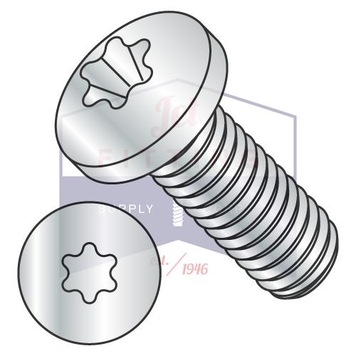 Tornillo de cabeza plana con accionamiento Torx (6 lóbulos) métrico ISO 7045 M4-0,7 x 12, clase 4,8, rosca completa, zinc, RoHS
