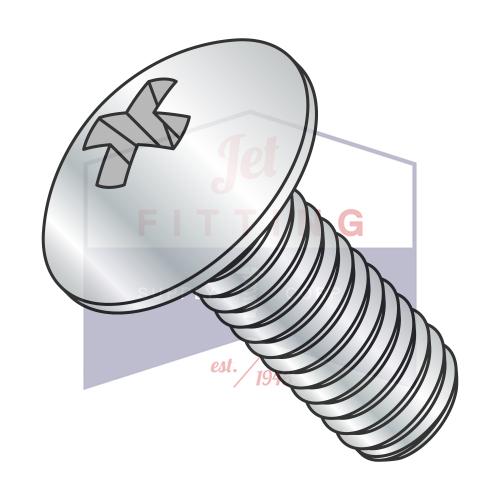Tornillo de cabeza Phillips con rosca completa, métrico, clase 4.8, JISB 1111, M4-0.7X12, zinc