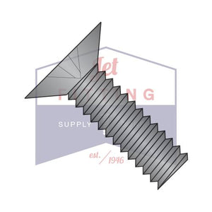 10-32X5/8  Phillips Flat 100 Degree Machine Screw Fully Threaded 18 8 Stainless Steel Black