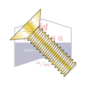 8-32X1/2  Phillips Flat 100 Degree Machine Screw Fully Threaded Zinc Yellow