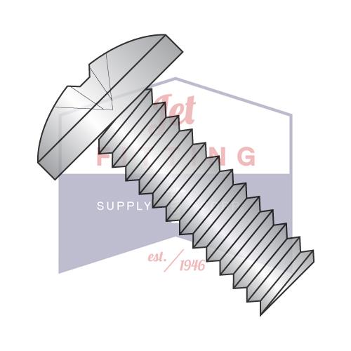 Tornillo para máquina con ranura en cruz de 4-40 x 1/4 de acero inoxidable 18-8 con rosca completa