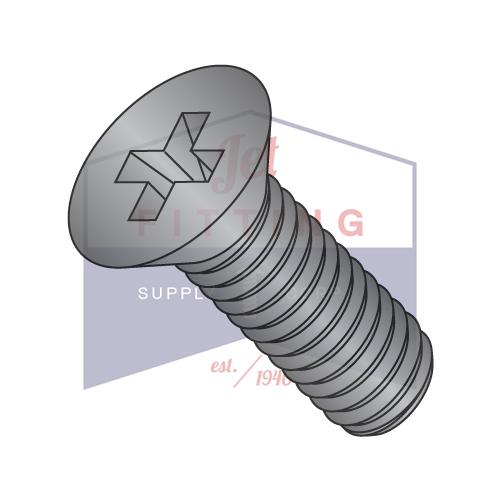 1/4-20X1 1/4  Phillips Flat Machine Screw Fully Threaded 18 8 Stainless Steel Black Oxide