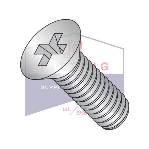 12-24X1  Phillips Flat Machine Screw Fully Threaded 18 8 Stainless Steel