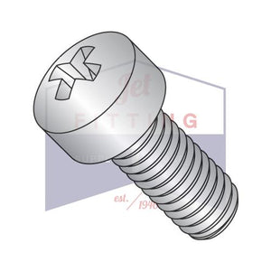 4-40X5/8  Phillips Fillister Machine Screw Fully Threaded 18-8 Stainless Steel