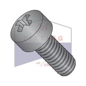 8-32X3/4  Phillips Fillister Head Machine Screw Fully Threaded Black Oxide