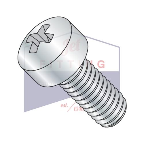 6-32X3/16  Phillips Fillister Head Machine Screw Fully Threaded Zinc