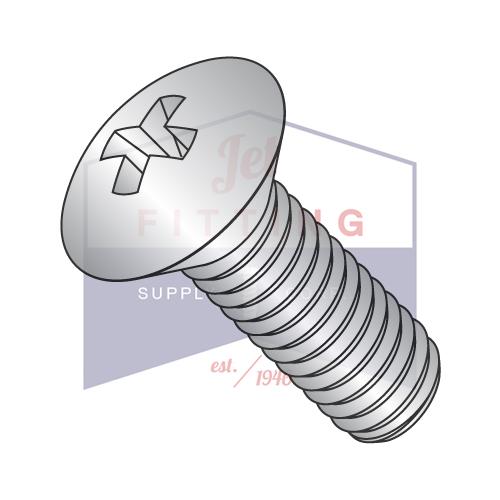 Tornillo para máquina Phillips de cabeza ovalada de 4-40 x 3/4 con rosca completa, de acero inoxidable 18 8