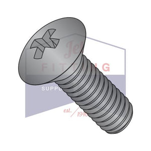 10-32X1 1/4  Phillips Oval Head Machine Screw Fully Threaded Black Zinc