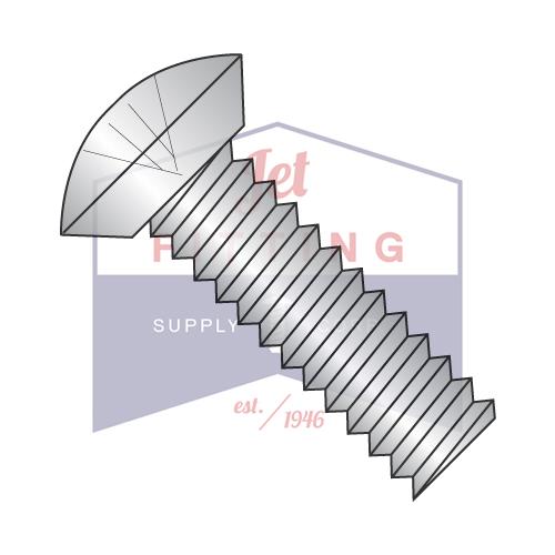 Tornillo para máquina Phillips de corte ovalado de 8-32 x 1/4 con rosca completa, de acero inoxidable 18 8