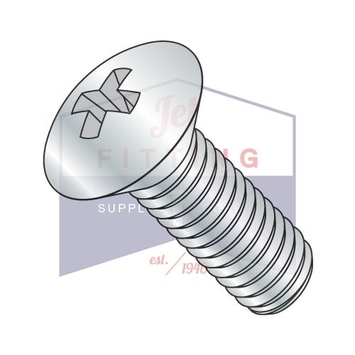 1/4-28X3/4  Phillips Oval Head Machine Screw Fully Threaded Zinc