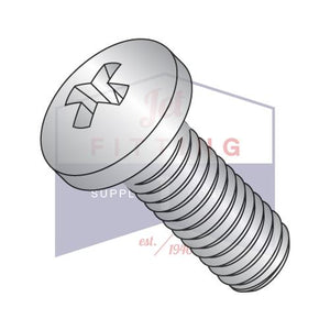 1/4-20X1/2  Phillips Pan Machine Screw Fully Threaded 18-8 Stainless Steel