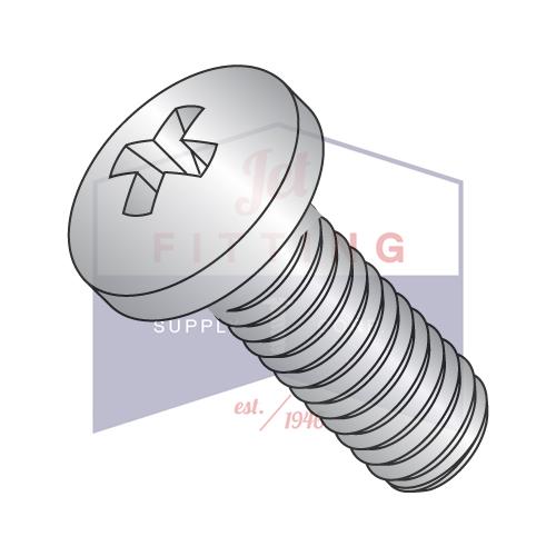 0-80X1/4  Phillips Pan Machine Screw Fully Threaded 18-8 Stainless Steel