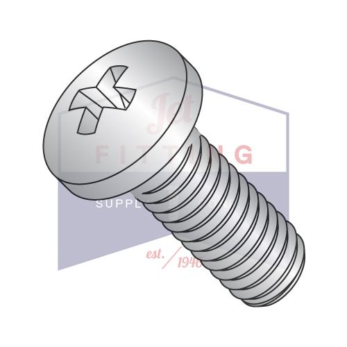 8-32X3/8  Phillips Pan Machine Screw Fully Threaded 410 Stainless Steel