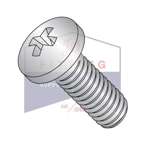 6-32X3/8  Phillips Pan Machine Screw Fully Threaded 410 Stainless Steel