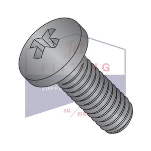 1/4-20X5/8  Phillips Pan Machine Screw Fully Threaded Black Zinc