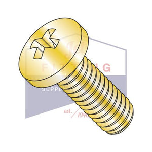 12-24X3/8  Phillips Pan Machine Screw Fully Threaded Zinc Yellow