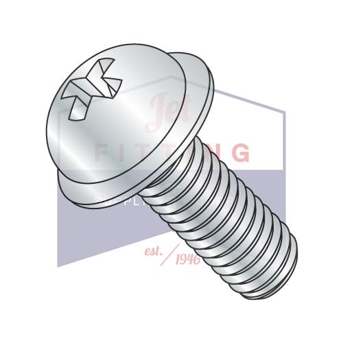 8-32X1/2  Phillips Round Washer Head Machine Screw Fully Threaded Zinc