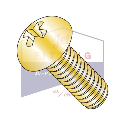 1/4-20X1  Phillips Round Machine Screw Fully Threaded Zinc Yellow