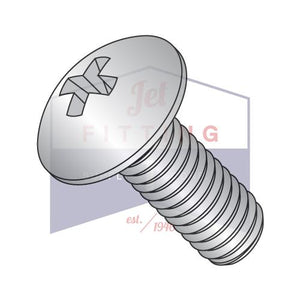 10-32X3/4  Phillips Truss Machine Screw Fully Threaded Full Contour 18-8 Stainless Steel