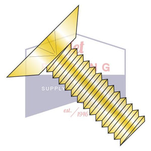 10-24X1/4  Phillips Flat Undercut Machine Screw Fully Threaded Zinc Yellow