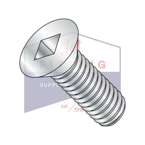 10-24X1  Square Drive Flat Head Machine Screw Fully Threaded Zinc