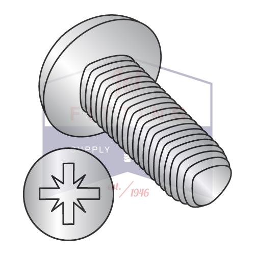 Tornillo de cabeza plana Pozi de rosca completa, métrico, DIN 7500-C, M4-0,7 x 12, de acero inoxidable A2 (18-8), pasivado y encerado