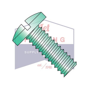 10-32X1/4  Slotted Binding Undercut Machine Screw Fully Threaded Zinc Green