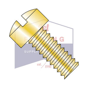 10-32X1  Slotted Fillister Head Machine Screw Fully Threaded Zinc Yellow