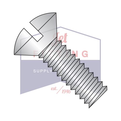 10-24X2  Slotted Oval Machine Screw Fully Threaded 18-8 Stainless Steel