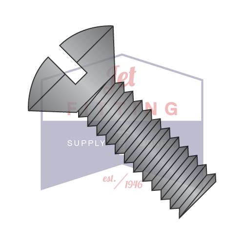 6-32X3/8  Slotted Oval Machine Screw Fully Threaded Black Zinc