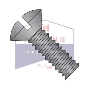 8-32X3/4  Slotted Oval Machine Screw Fully Threaded Black Oxide