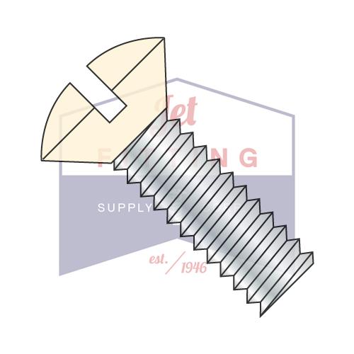 6-32X1 1/4  Slotted Oval Machine Screw Fully Threaded Zinc with Ivory Painted Head