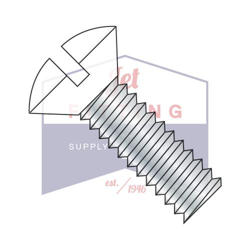 6-32X1/2  Slotted Oval Machine Screw Fully Threaded Zinc with White Painted Heads