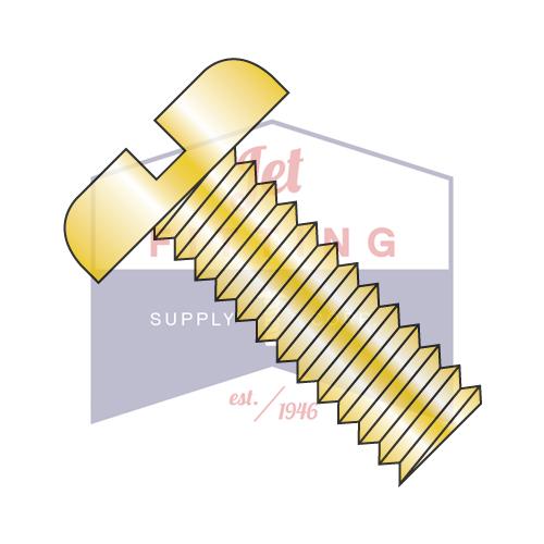 10-32X1/2  Slotted Pan Machine Screw Fully Threaded Zinc Yellow ROHS