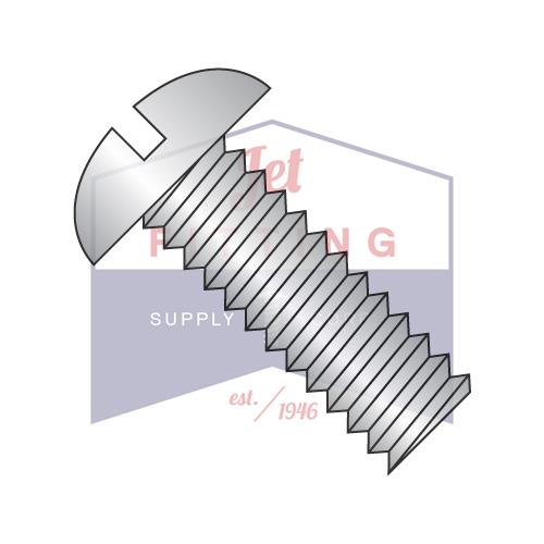 10-32X1/2  Slotted Round Machine Screw Fully Threaded 18-8 Stainless Steel