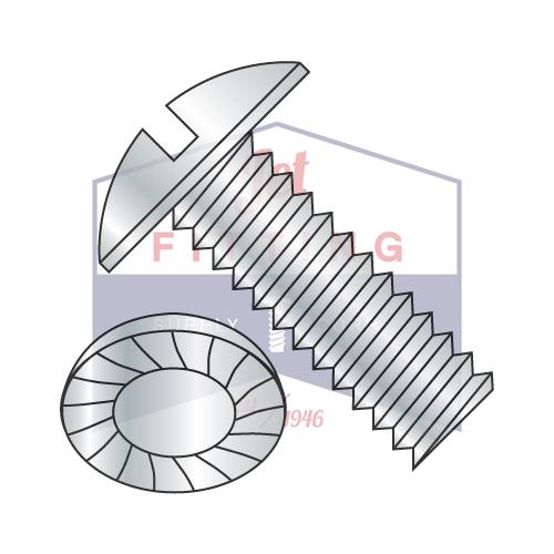 5/16-18X1 1/4  Slotted Truss Serrated Machine Screw Fully Threaded Zinc