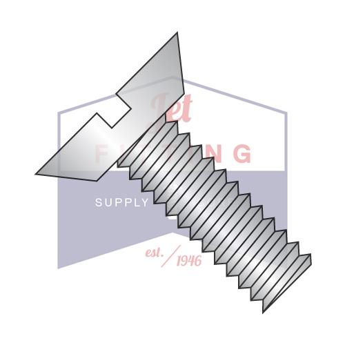 Tornillo para máquina de ranura plana con socavadura de 2-56 x 1/8 con rosca completa de acero inoxidable 18 8