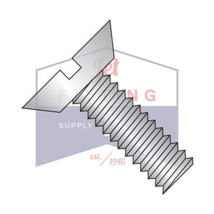 12-24X5/8  Slotted Flat Undercut Machine Screw Fully Threaded 18 8 Stainless Steel
