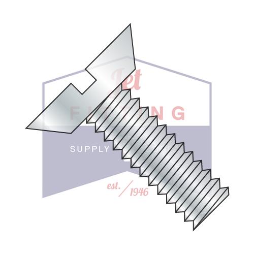 5/16-18X3/4  Slotted Flat Undercut Machine Screw Fully Threaded Zinc