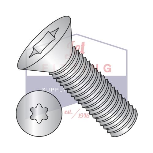 Tornillo de máquina plano de 6 lóbulos, rosca completa, 2-56 x 1/4, acero inoxidable 18 8